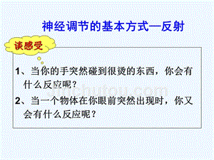 生物人教版七年级下册七下 第六章 第三节 神经调节的基本方式 ppt