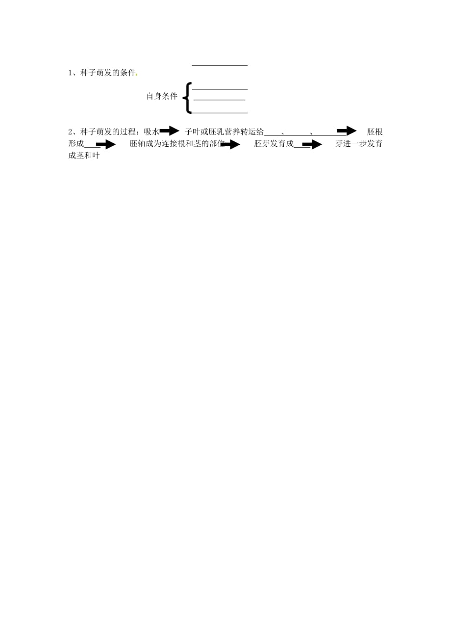 生物人教版七年级上册种子的萌发学案_第3页