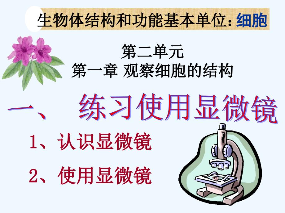 生物人教版七年级上册练习使用显微镜（课件）.1.1练习使用显微镜_第1页