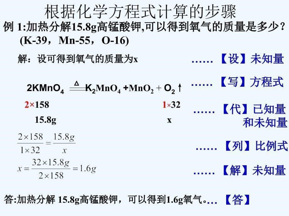 化学人教版九年级上册利用化学方程式的 简单计算_第5页