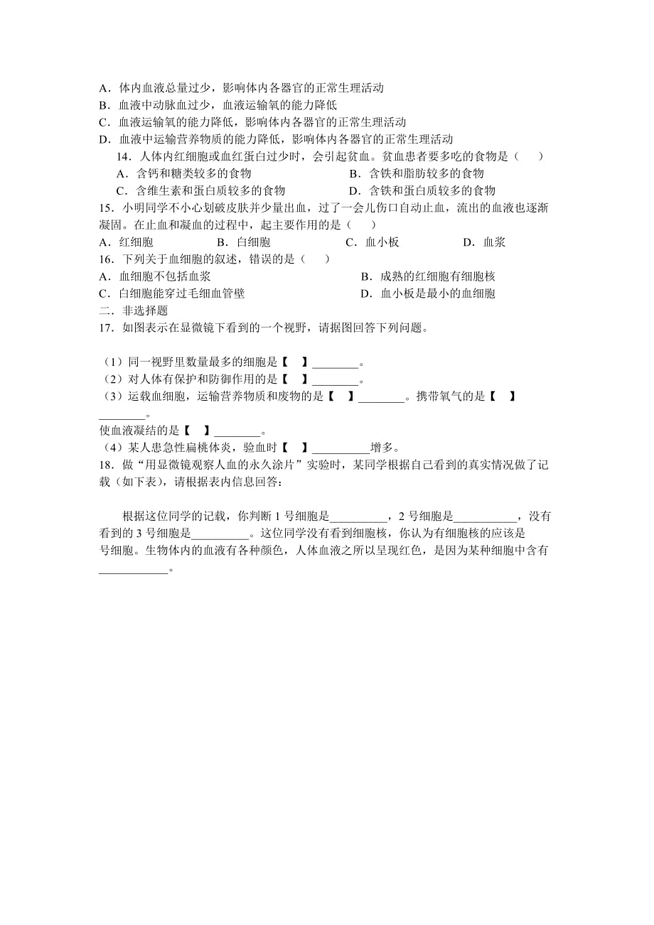 生物人教版七年级下册第一学时 素材资源_第2页