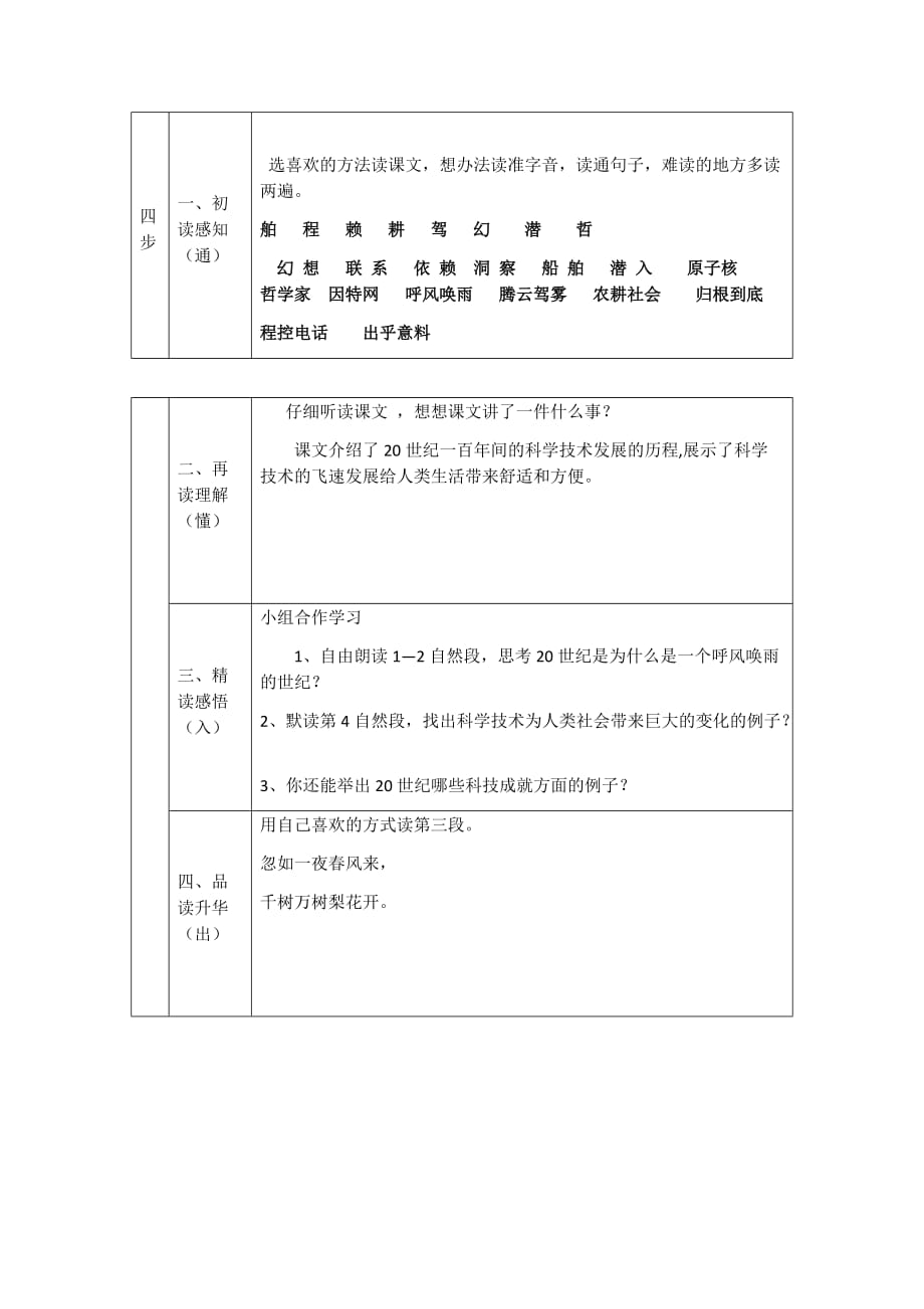 语文人教版四年级上册呼风唤雨是世纪 教学设计_第2页