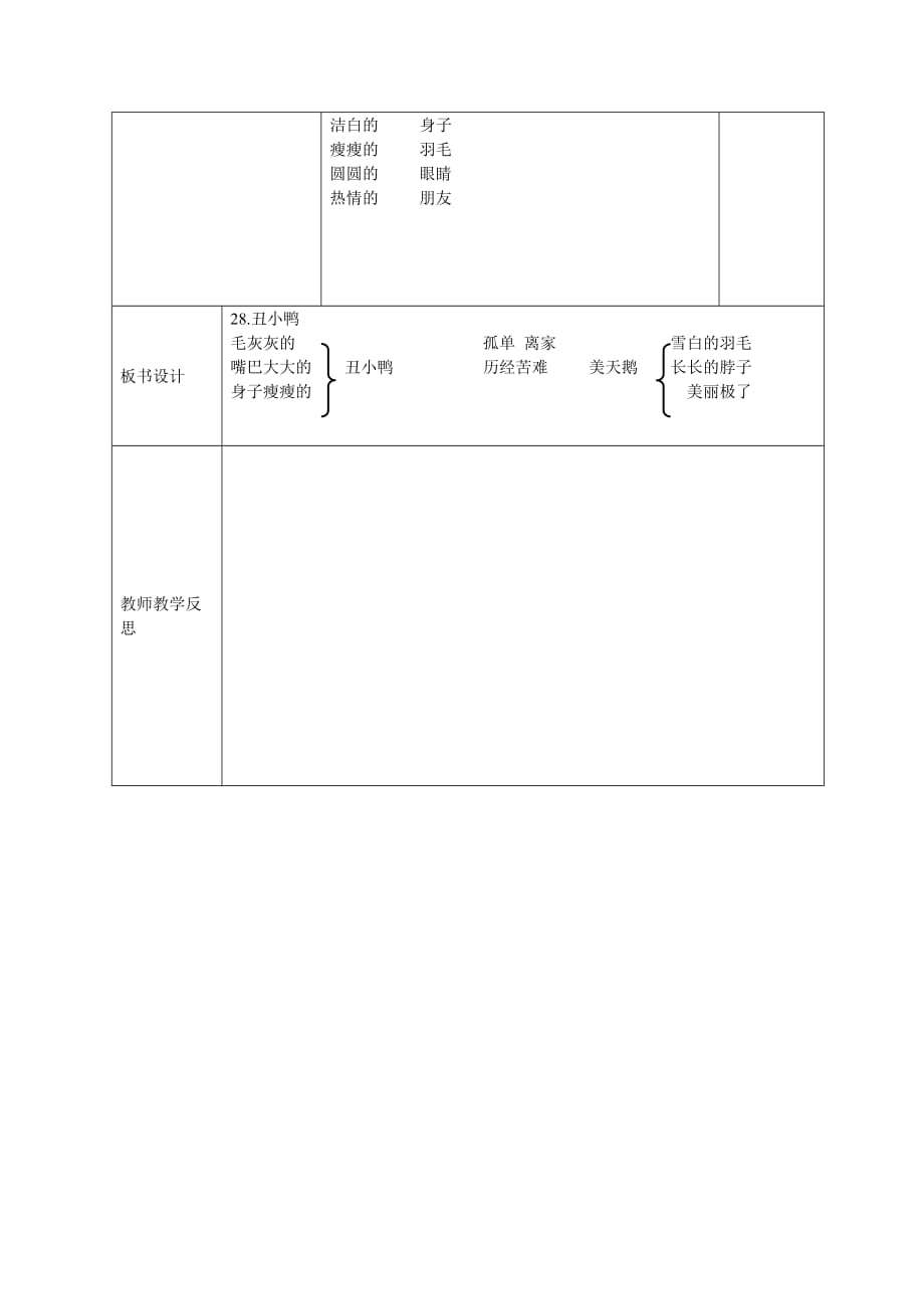 语文人教版二年级下册28丑小鸭_第4页