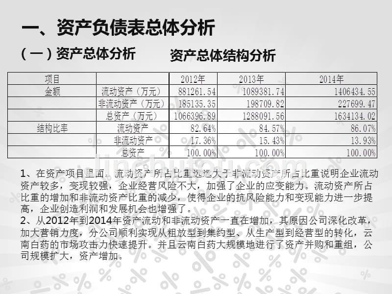 1107云南白药资产负债表分析_第3页