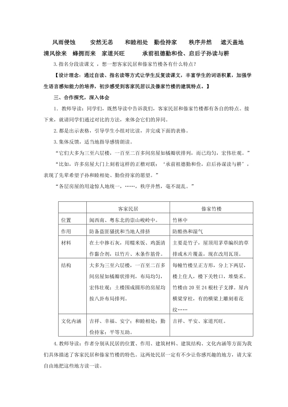 语文人教版六年级下册《各具特色的民居》教学案例与反思_第2页