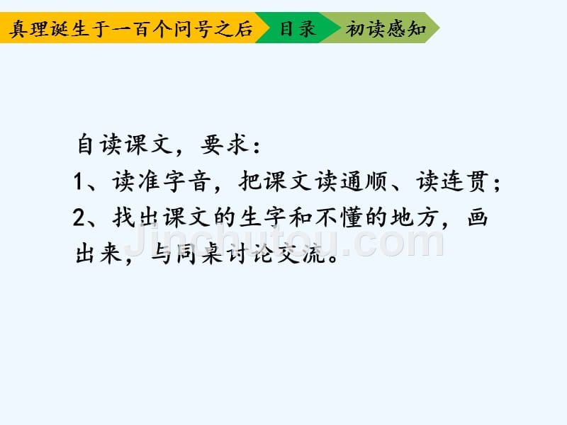 语文人教版六年级下册《真理诞生于一百个问号之后》课件（第一课时）_第4页