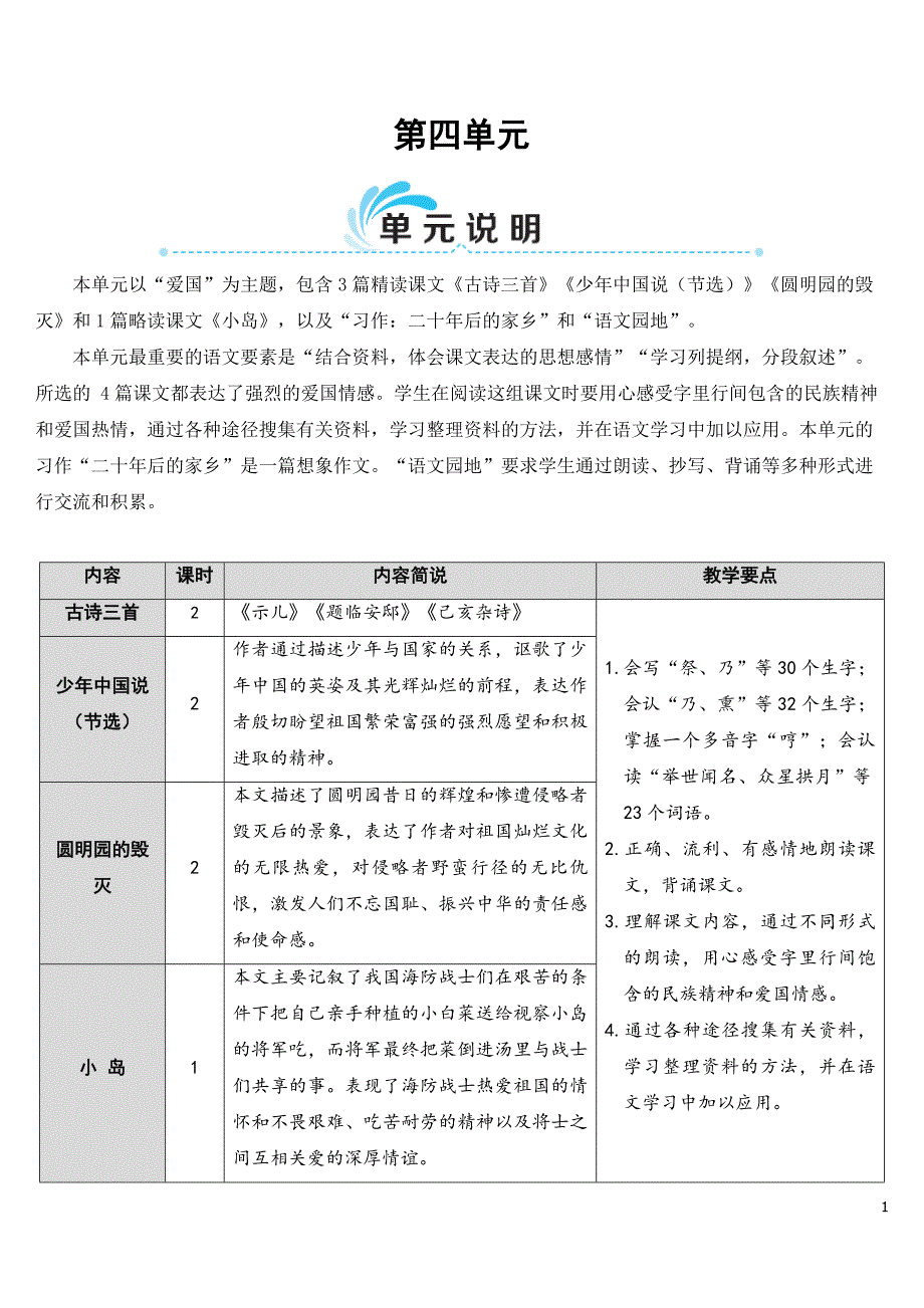 部编版（统编）小学语文五年级上册第四单元《12 古诗三首》教学设计_第1页