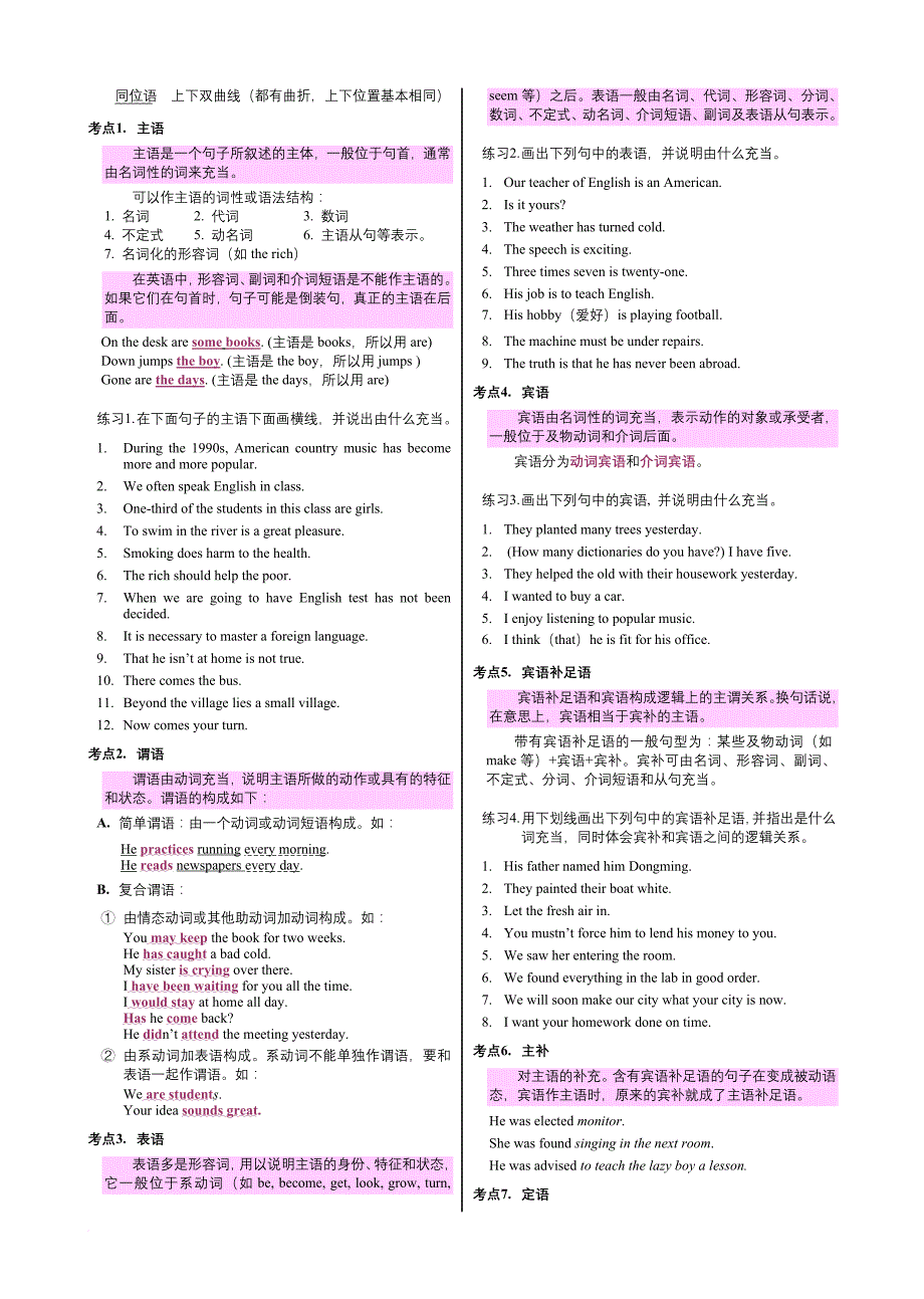 精品-高中英语语法通霸2016-英语句子结构和成分分析.doc_第3页