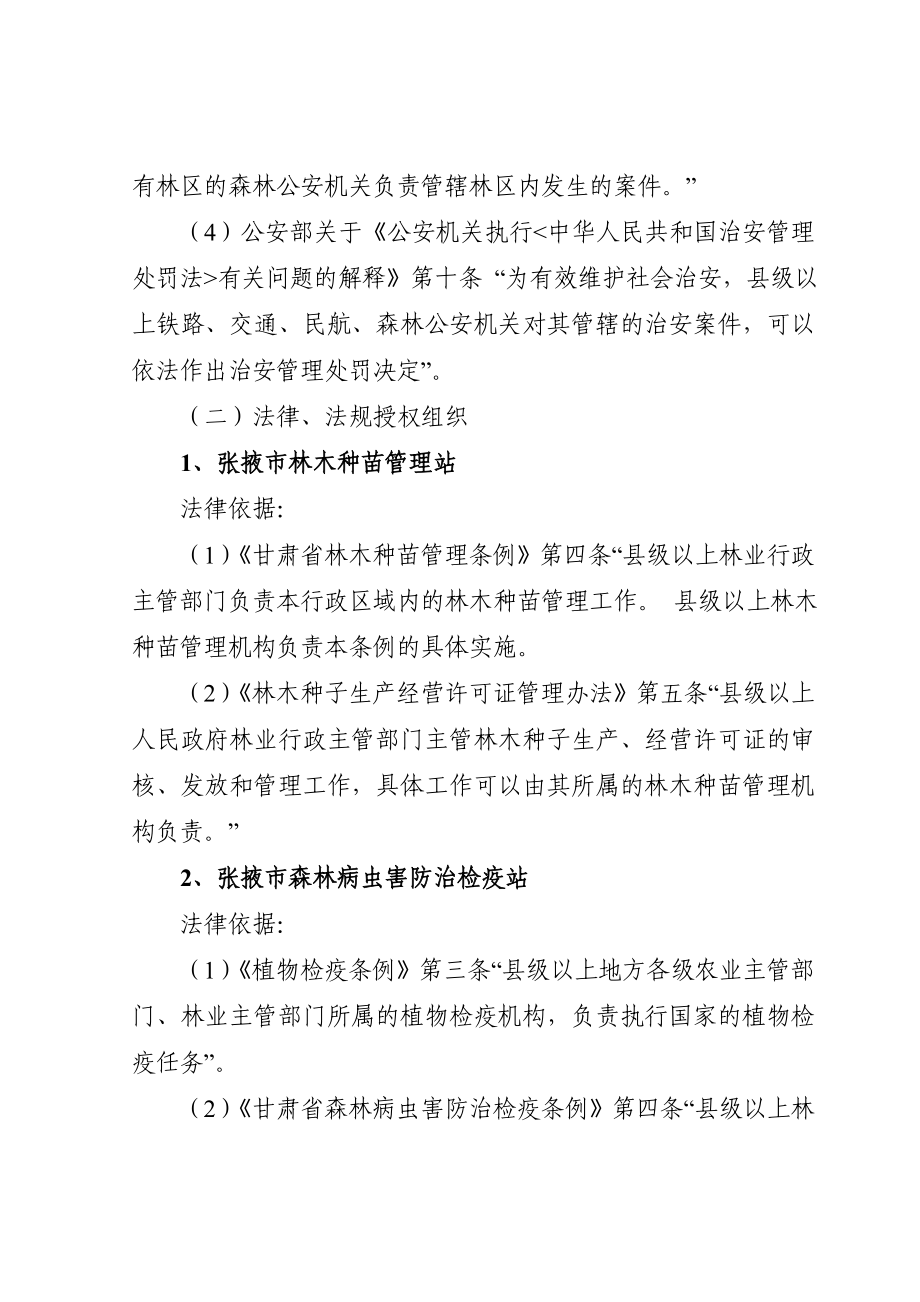 张掖市林业局行政执法依据_第3页