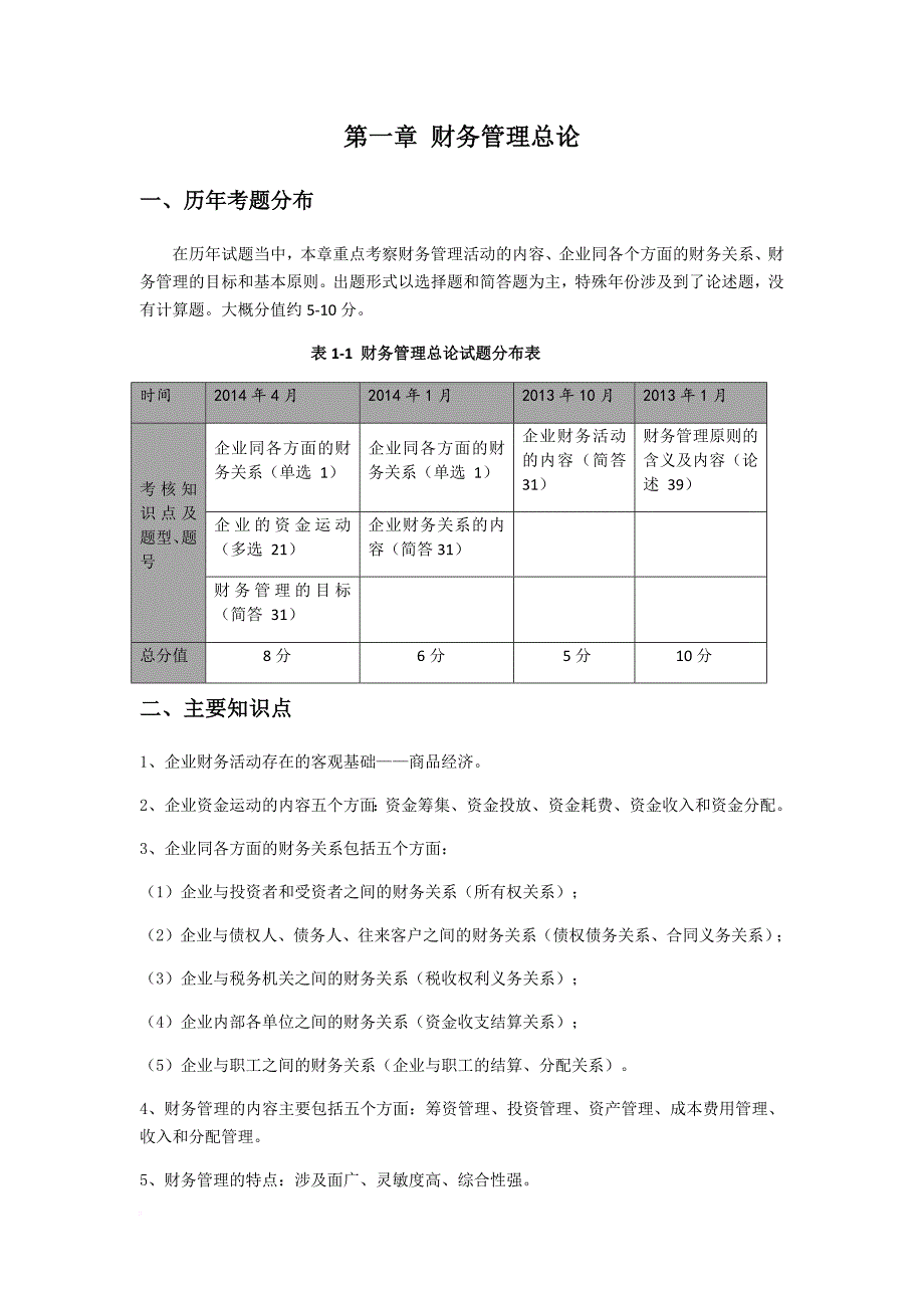 自考财务管理复习重点和历年真题--唐国芬.doc_第1页