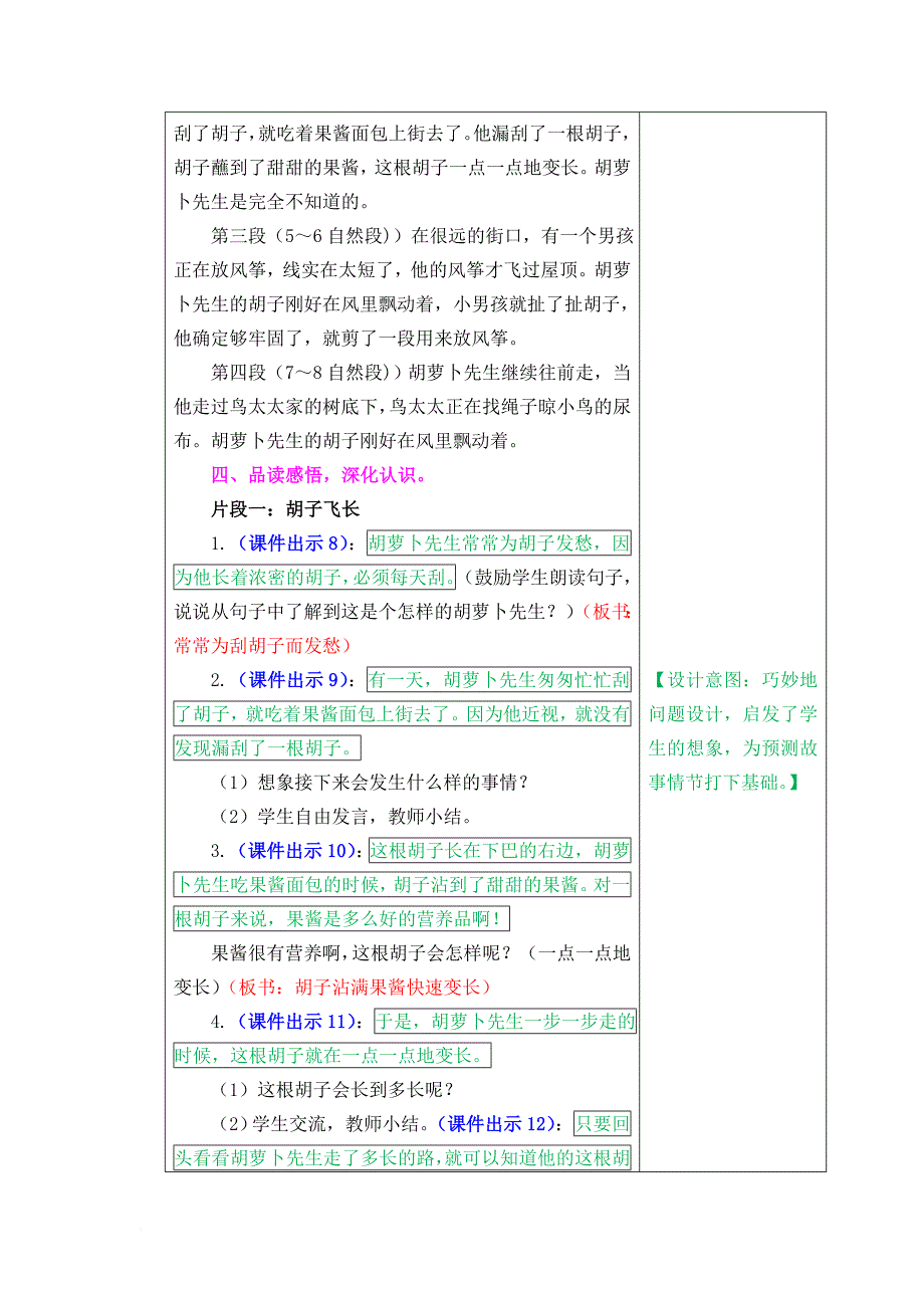 胡萝卜先生的长胡子教案及作业题.doc_第3页