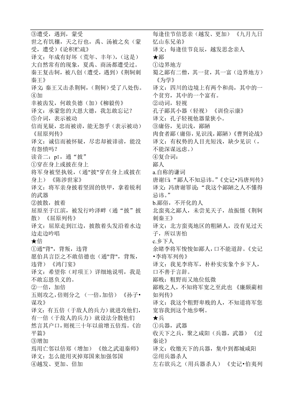 120个重点文言实词例析例句有翻译资料_第2页