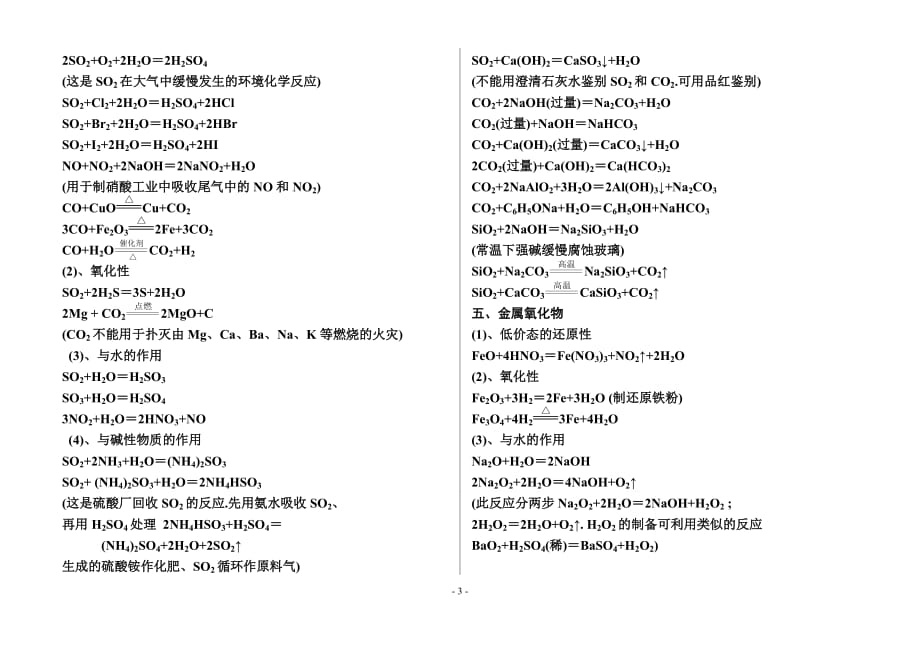 高考必考化学方程式总结(适合打印).doc_第3页