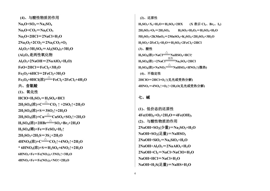 高考必考化学方程式总结(适合打印).doc_第4页