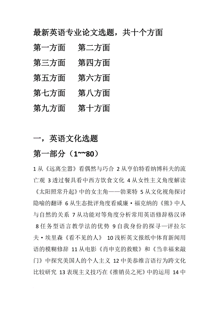 英语专业最新论文选题大全.doc_第1页