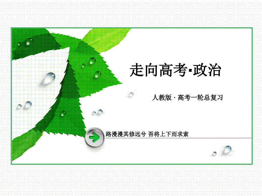 走向高考2015届高考政治人教版第一轮总复习配套课件41份新教材复习【走向高考】2015届高考政治（人教版）第一轮总复习配套课件：第四课我国政…_第1页