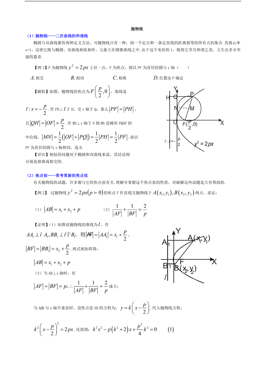 高考抛物线考试结论大全.doc_第1页