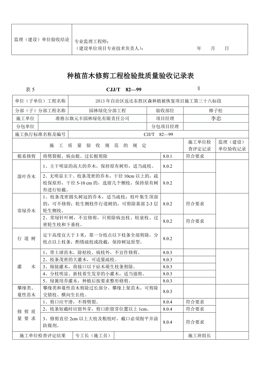 绿化(方面)检验批质量验收记录表格.doc_第4页