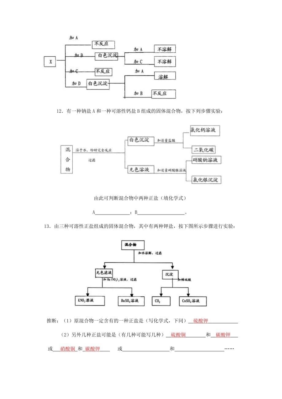 初三化学物质推断题专题(部分含答案)_第5页