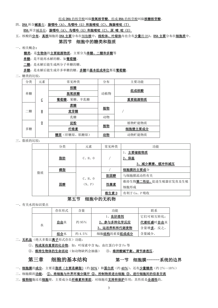 高中生物学业水平测试知识点(必一、三).doc_第3页