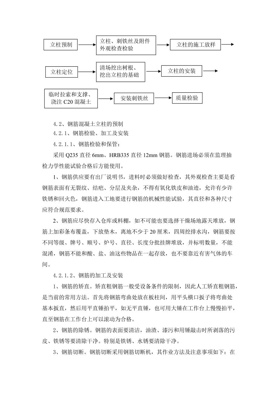 隔离栅立柱预制施工方案.doc_第3页