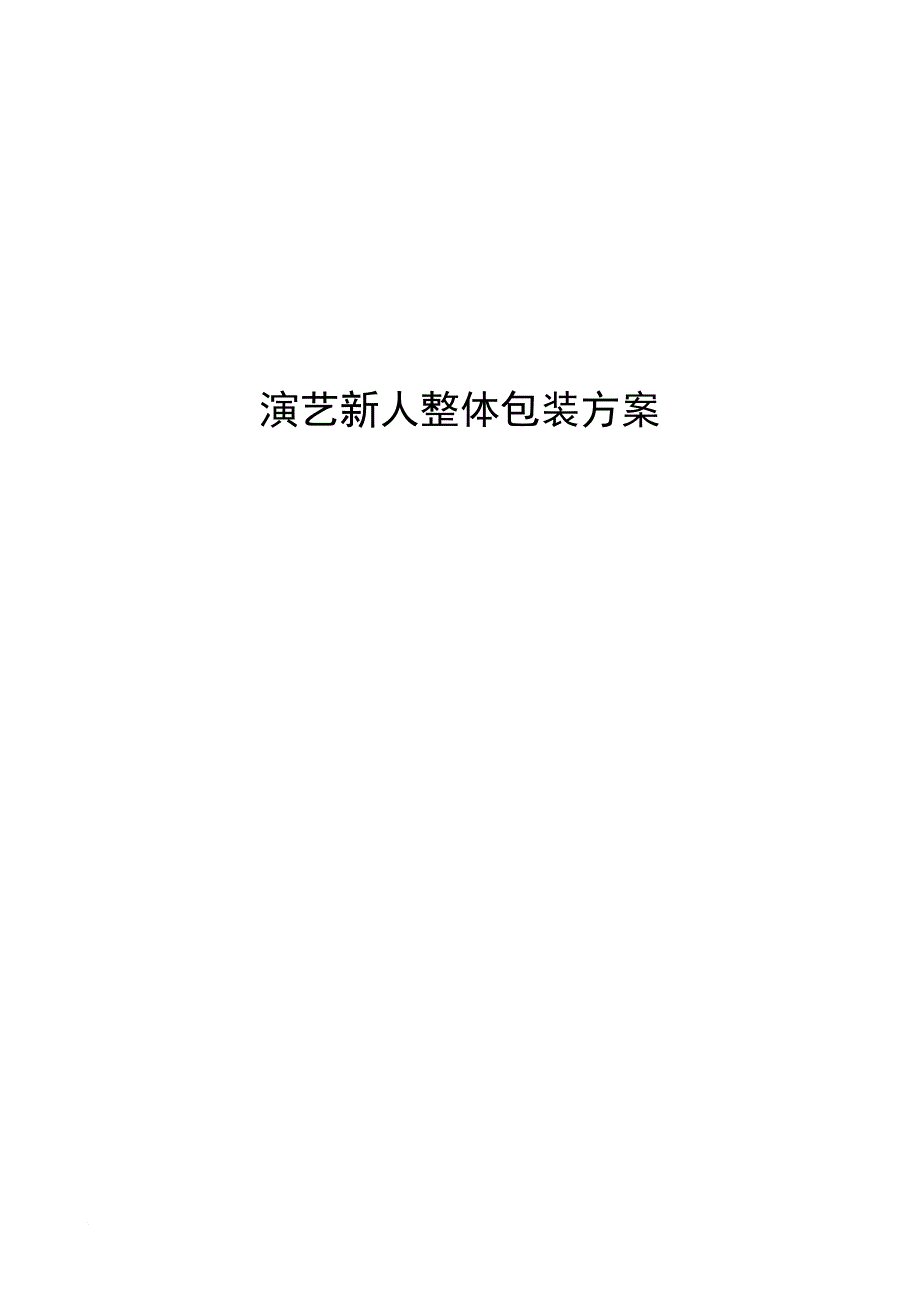 艺人整体包装策划方案(全案).doc_第1页