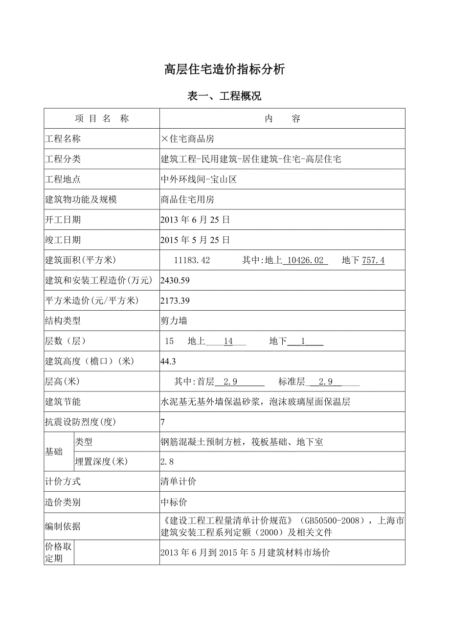 高层住宅造价指标分析.doc_第1页