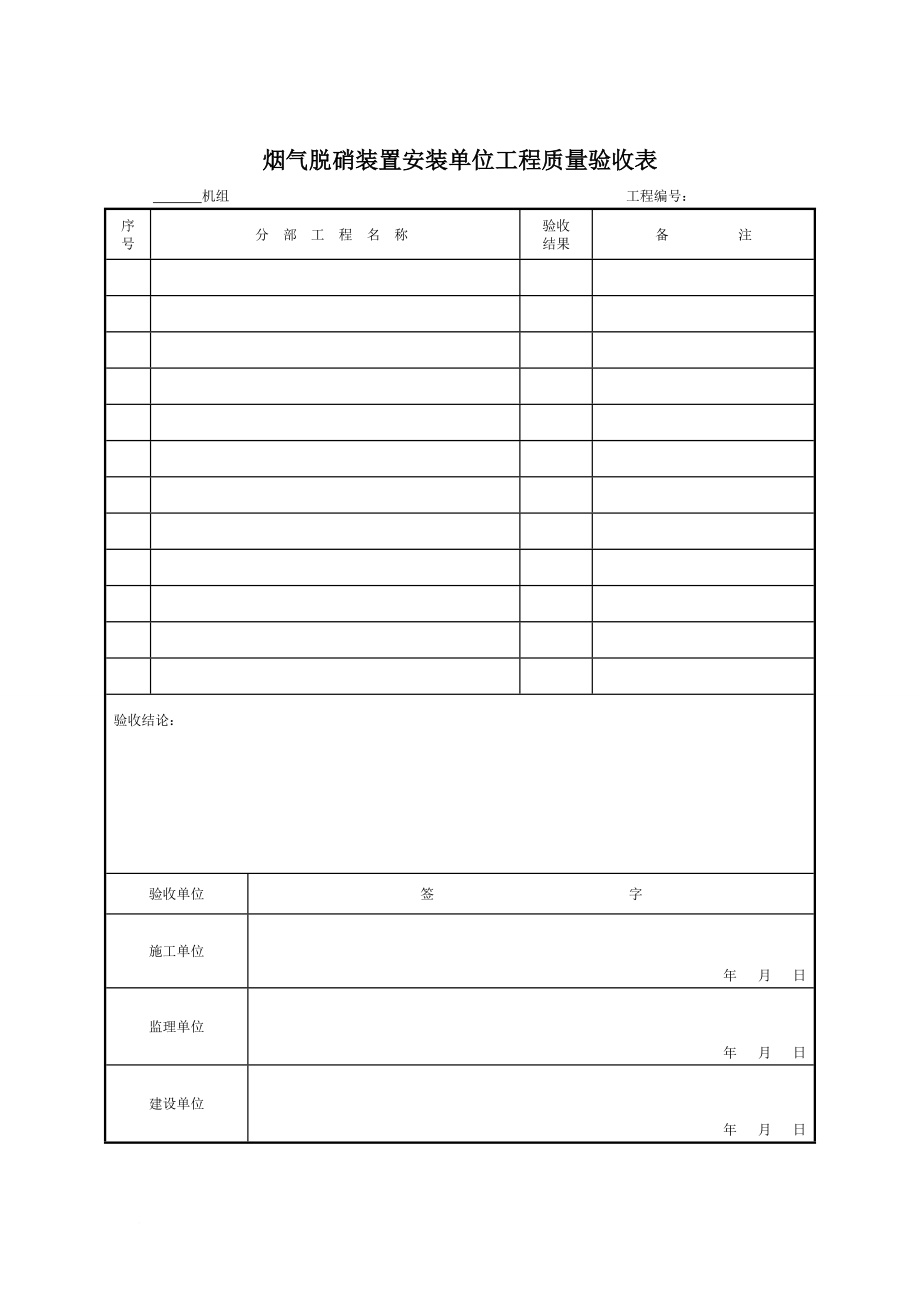 锅炉脱硝改造工程验收表格dl-2009-(1).doc_第1页