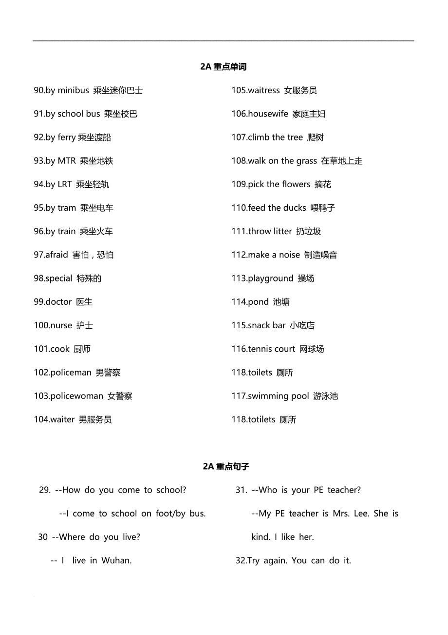 香港朗文英语1a-5a重点单词句型.doc_第5页