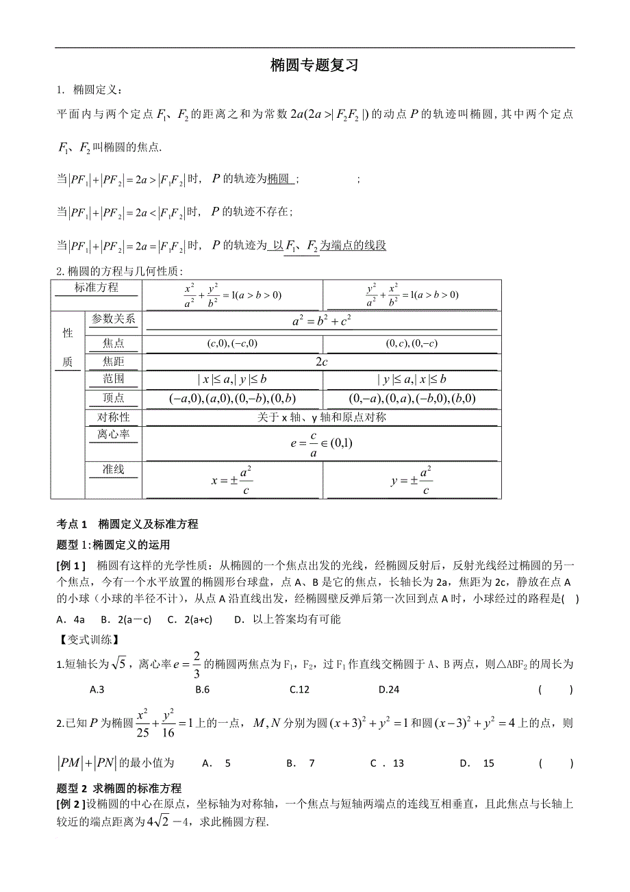 高三椭圆专题复习讲义(理).doc_第1页