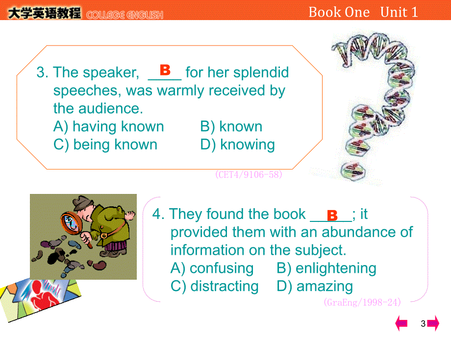 读写译1（南方版）大学英语教程1（南方版）读写译unit7课后练习题_第3页