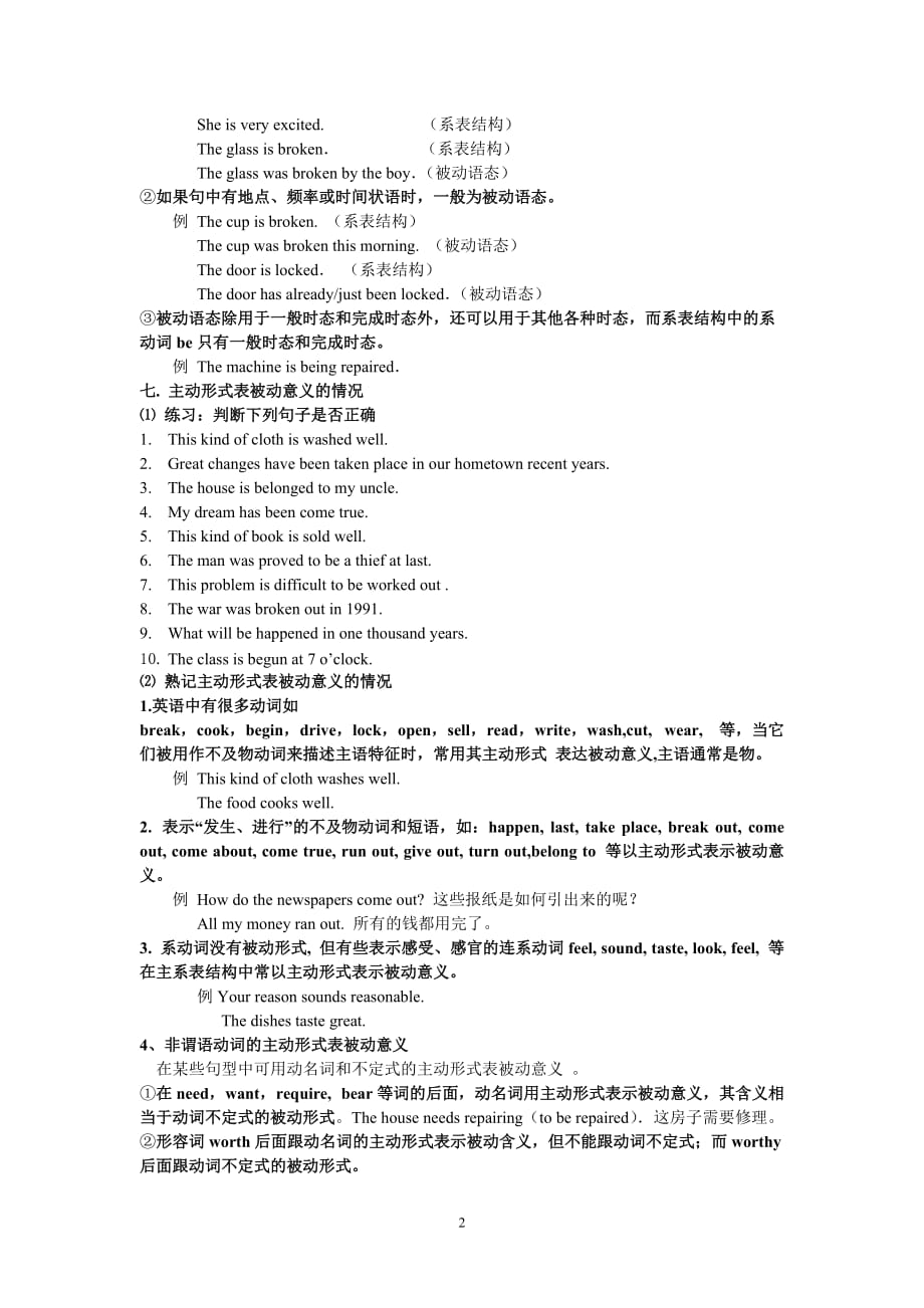 高中英语语法被动语态.doc_第2页