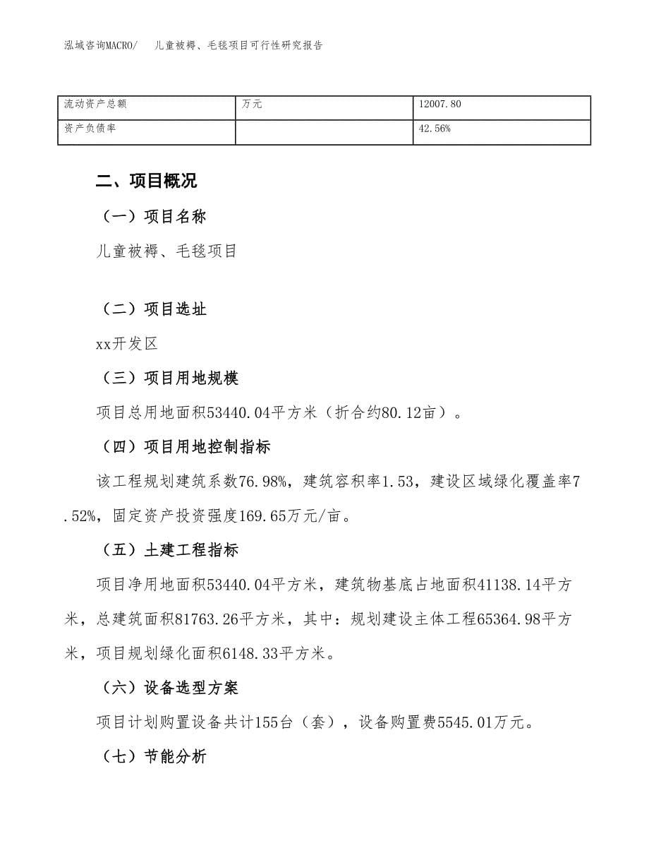 儿童被褥、毛毯项目可行性研究报告（总投资17000万元）（80亩）_第5页