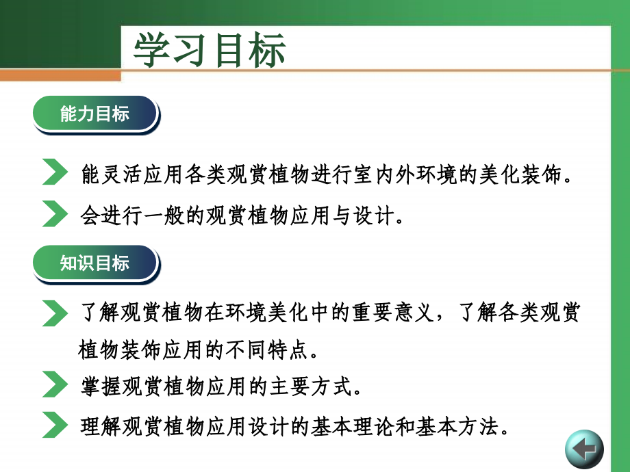 观赏植物栽培电子教案全套配套课件2009年版第九章观赏植物的应用_第2页