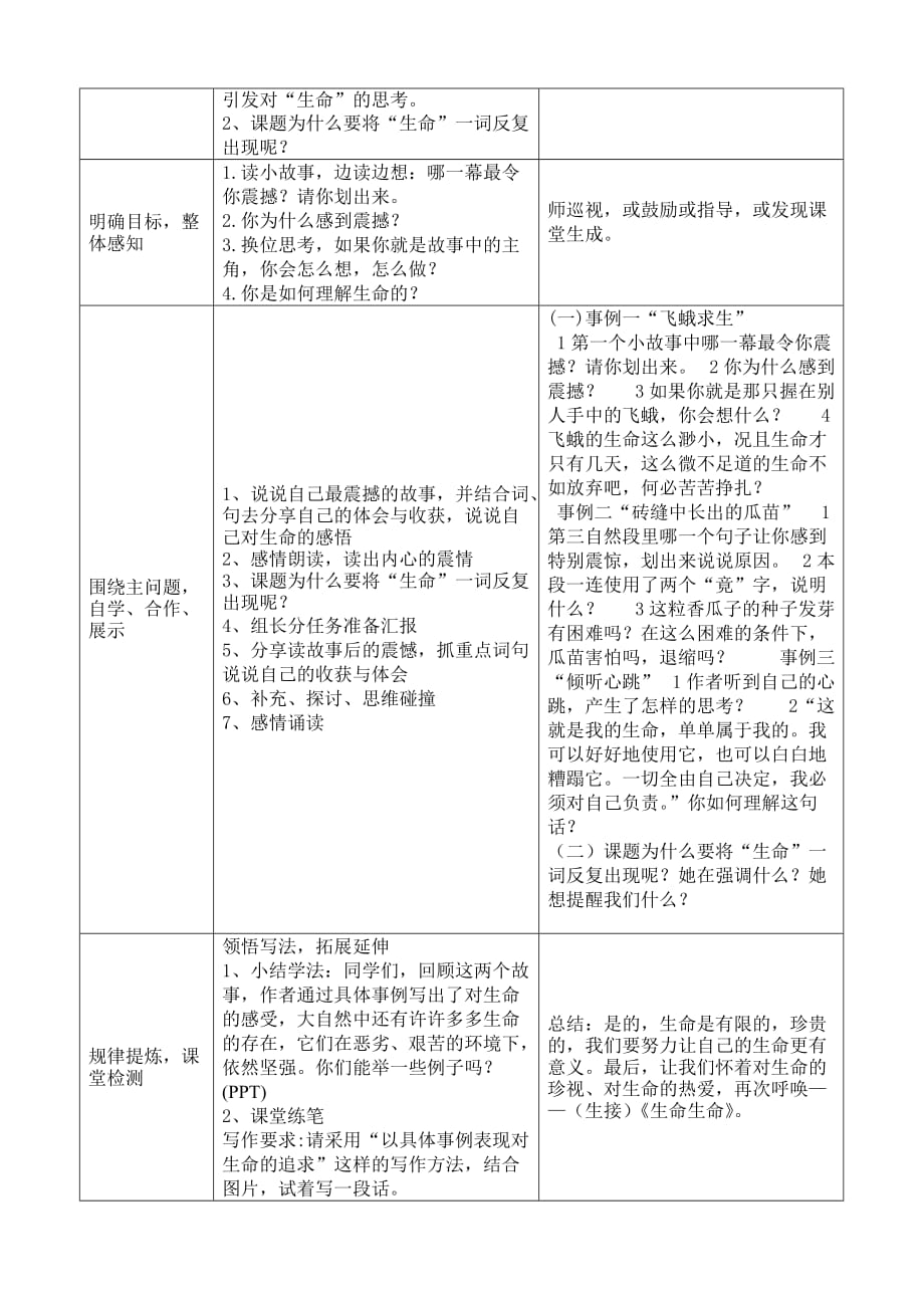 语文人教版四年级下册《生命生命》两课时_第3页