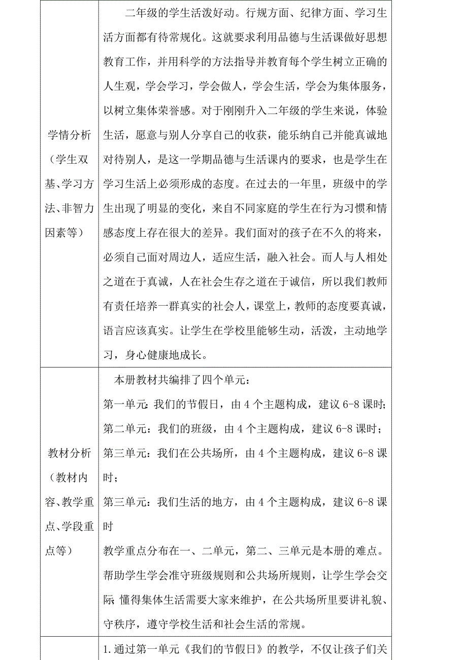 2019部编人教版二年级道德与法制上、下册全学年教案_第2页