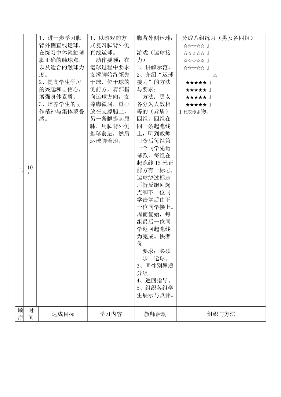 脚背外侧踢球教案.doc_第2页