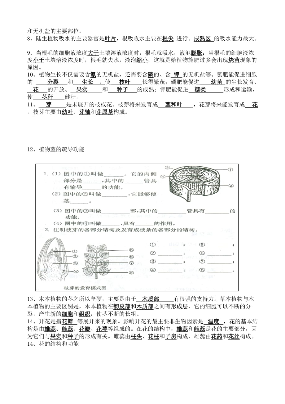 苏教版七年级生物上学期知识点汇总.doc_第4页