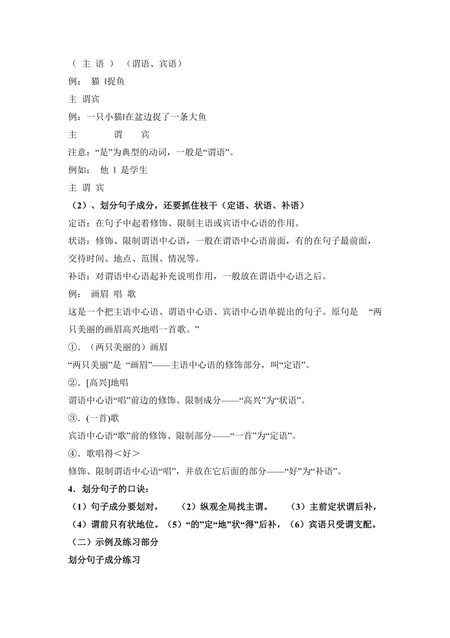 初中语文句子成分分析资料_第2页