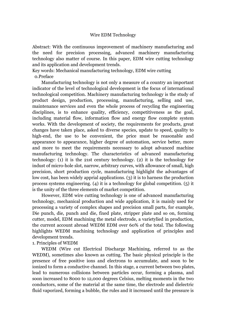 [doc]-机械制造加工外文翻译----电火花线切割技术-其他专业_第1页