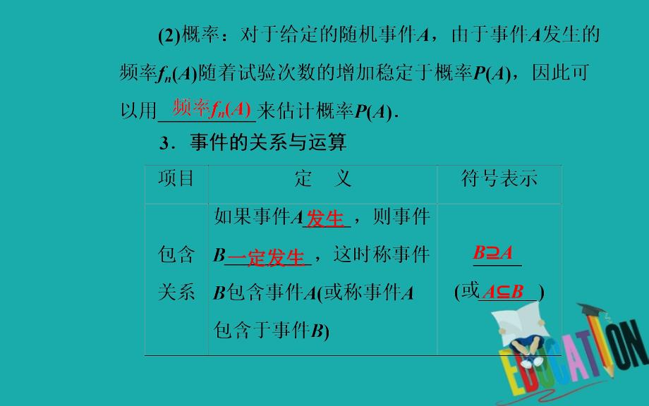 2020届高考数学（理科）总复习课件：第十章 第四节 随机事件的概率_第4页