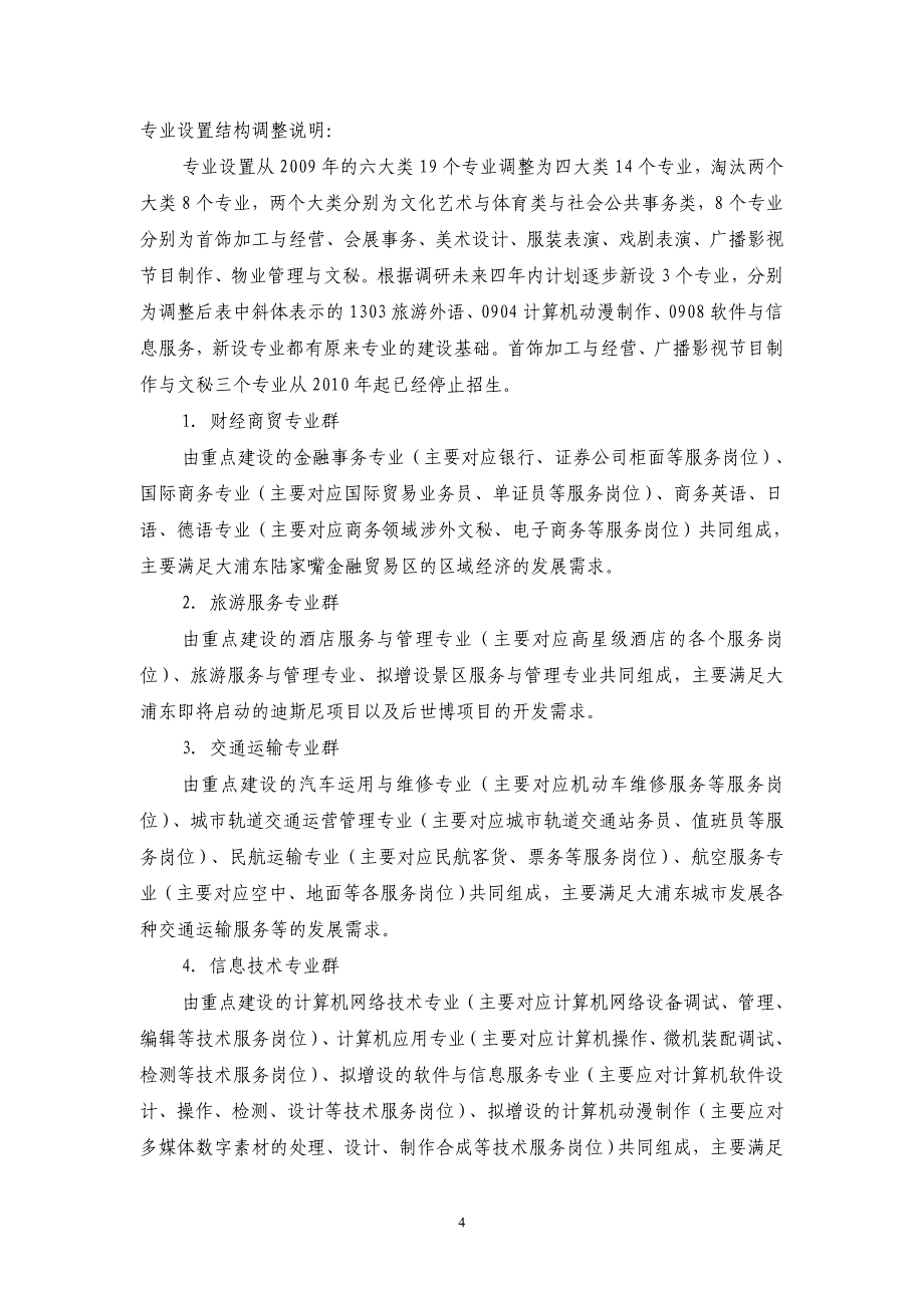 学校专业设置与结构调整优化工作方案资料_第4页