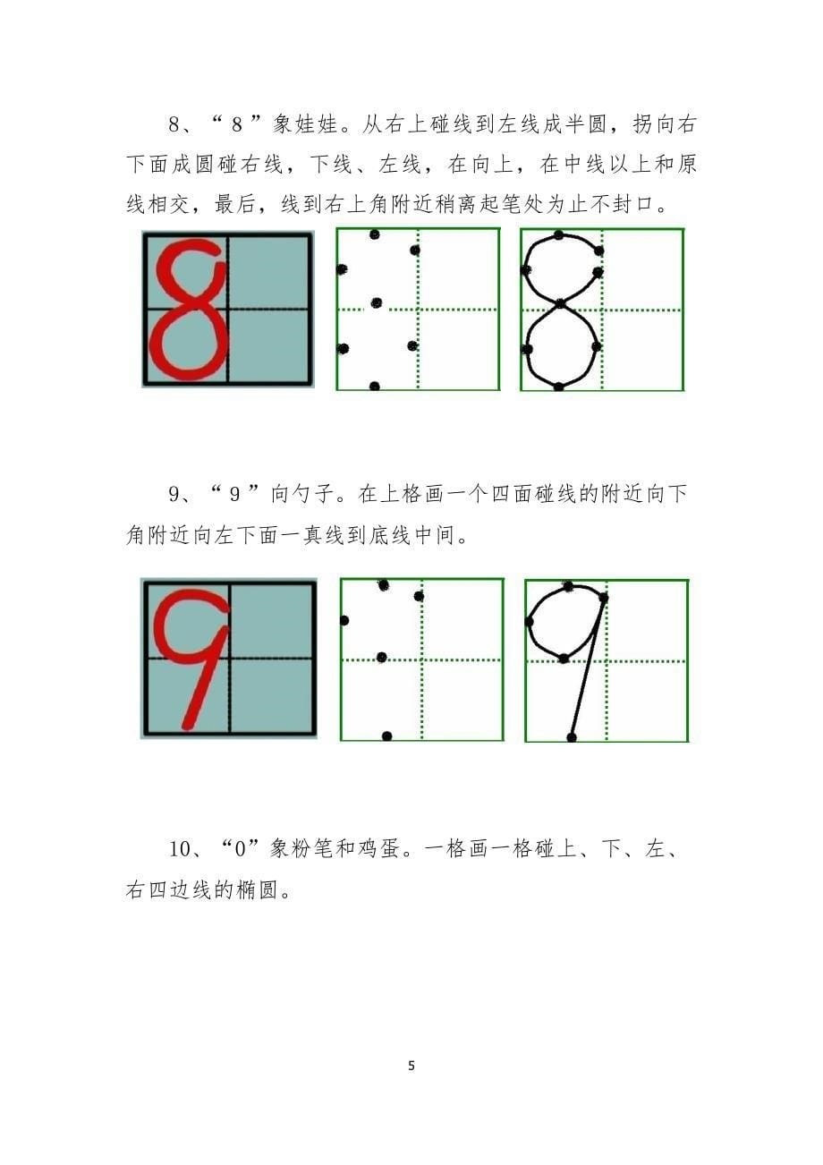 田字格写数字最标准格式图文学前教育或幼儿园学前班的范本_第5页