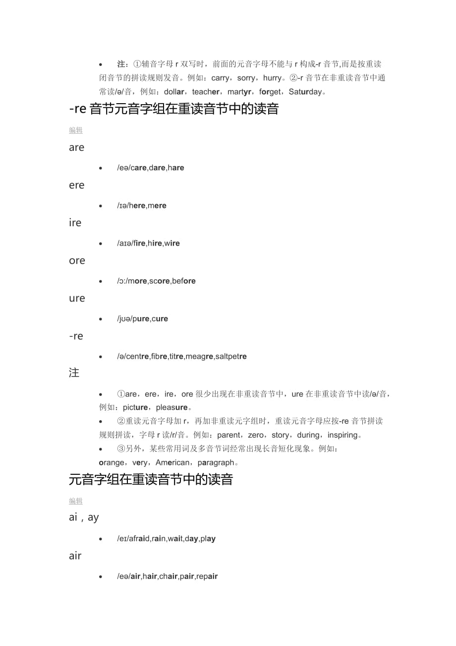 元音字母开音节和闭音节中的读音资料_第3页