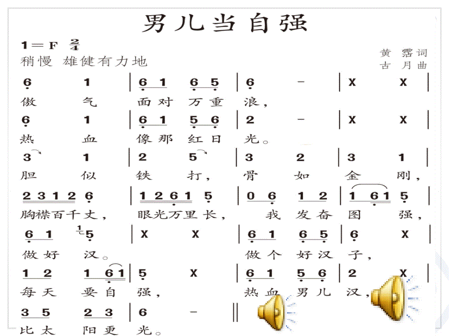 男儿当自强(简谱)_第3页