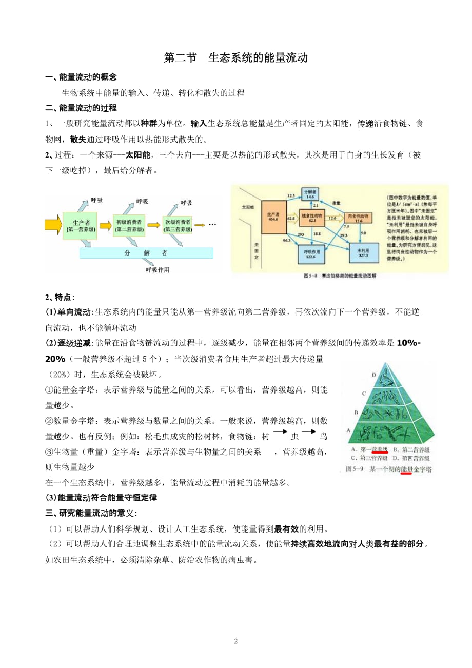 必修3第五章--生态系统及其稳定性(知识点)_第2页