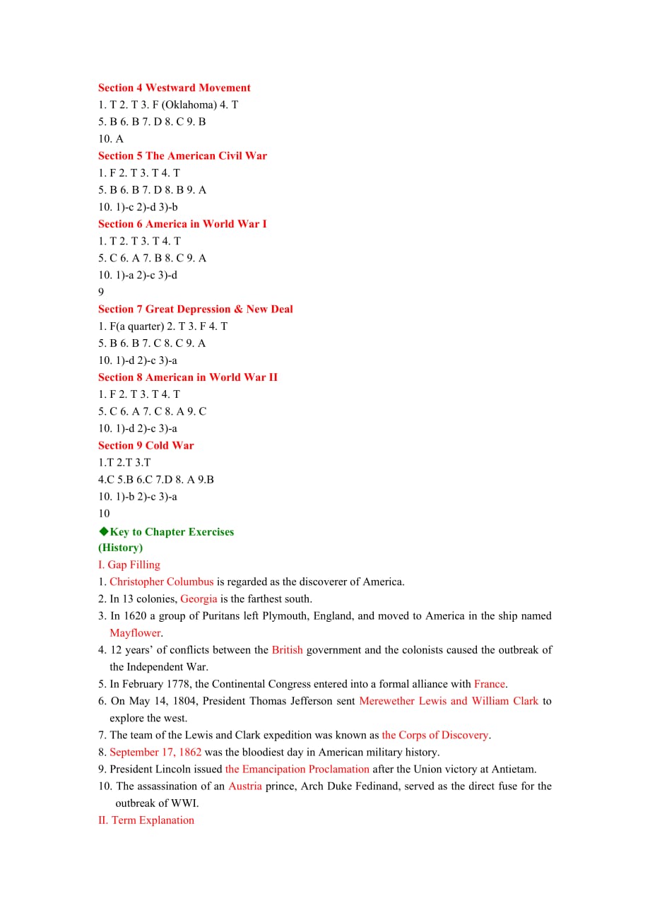 answer keys for exercises of understanding the united states_第3页