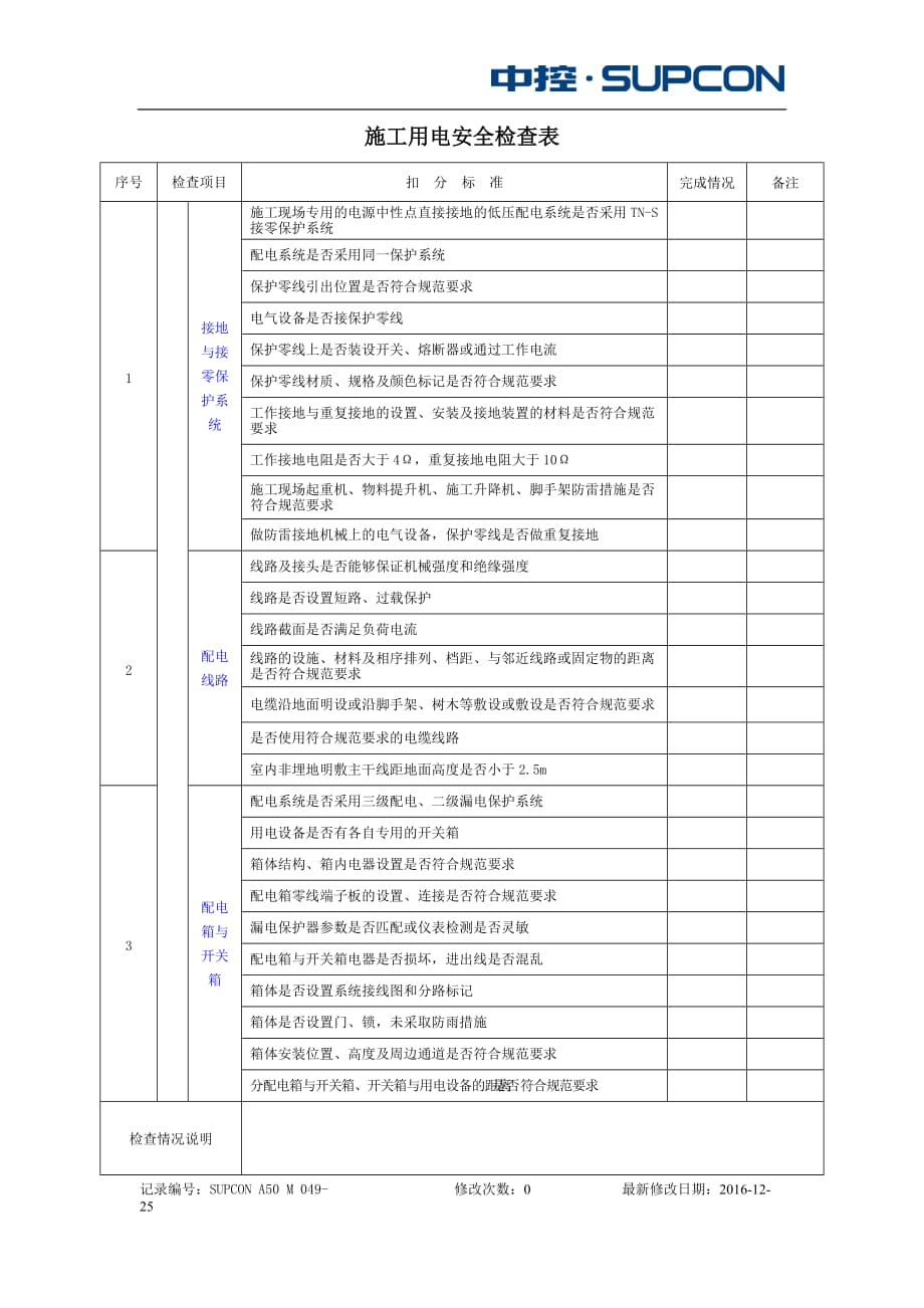 表：施工用电安全检查表_第1页