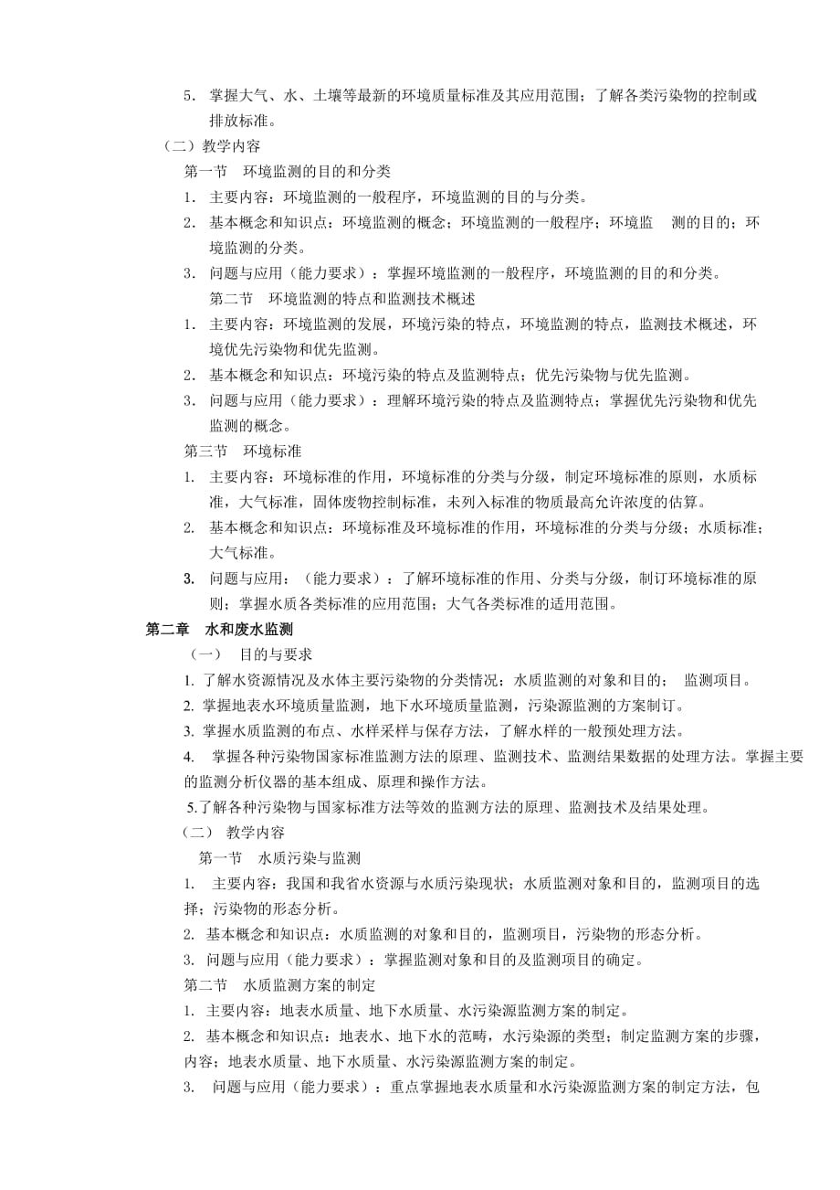 环境监测课程教学大纲...doc_第2页