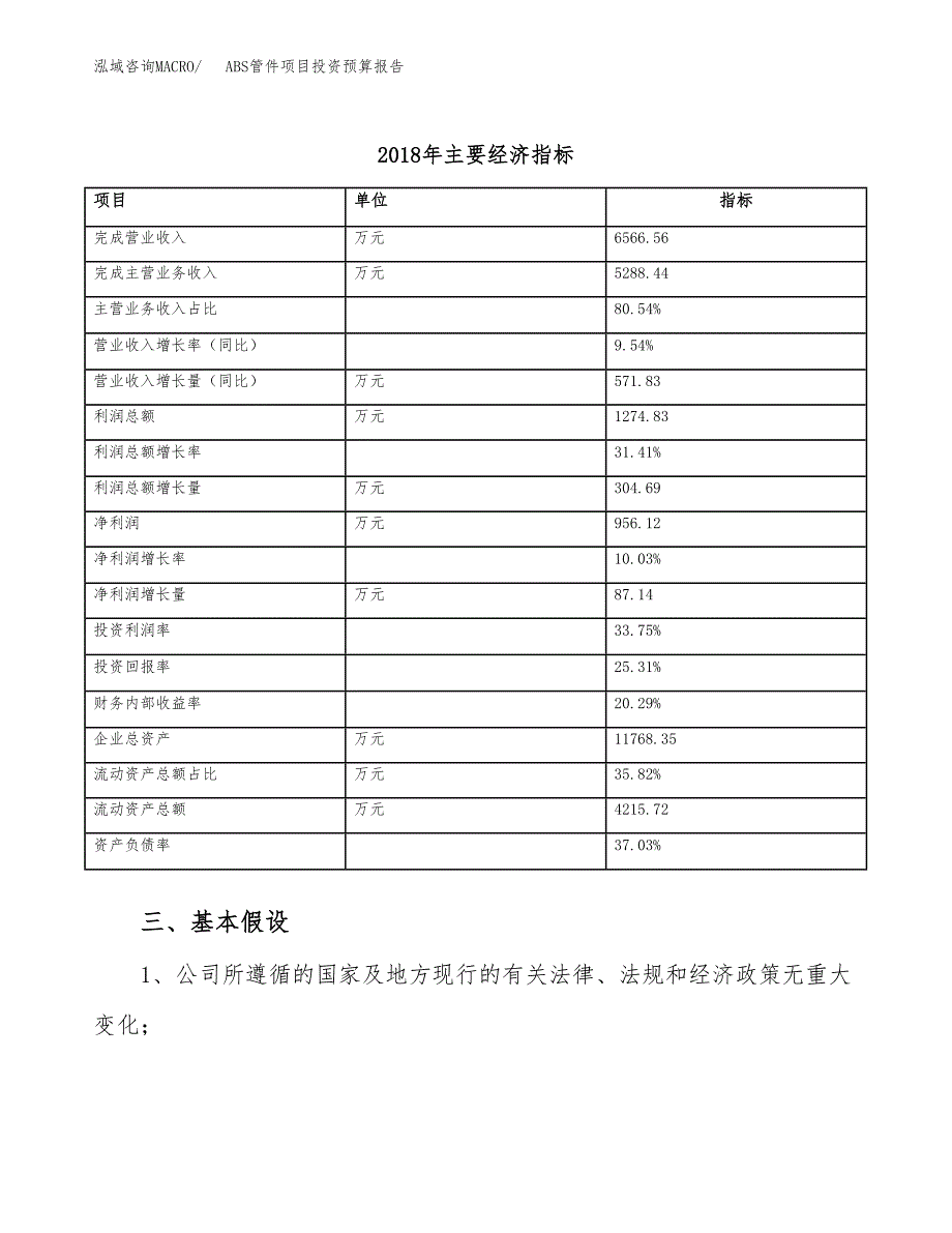 ABS塑料异型材项目投资预算报告_第4页